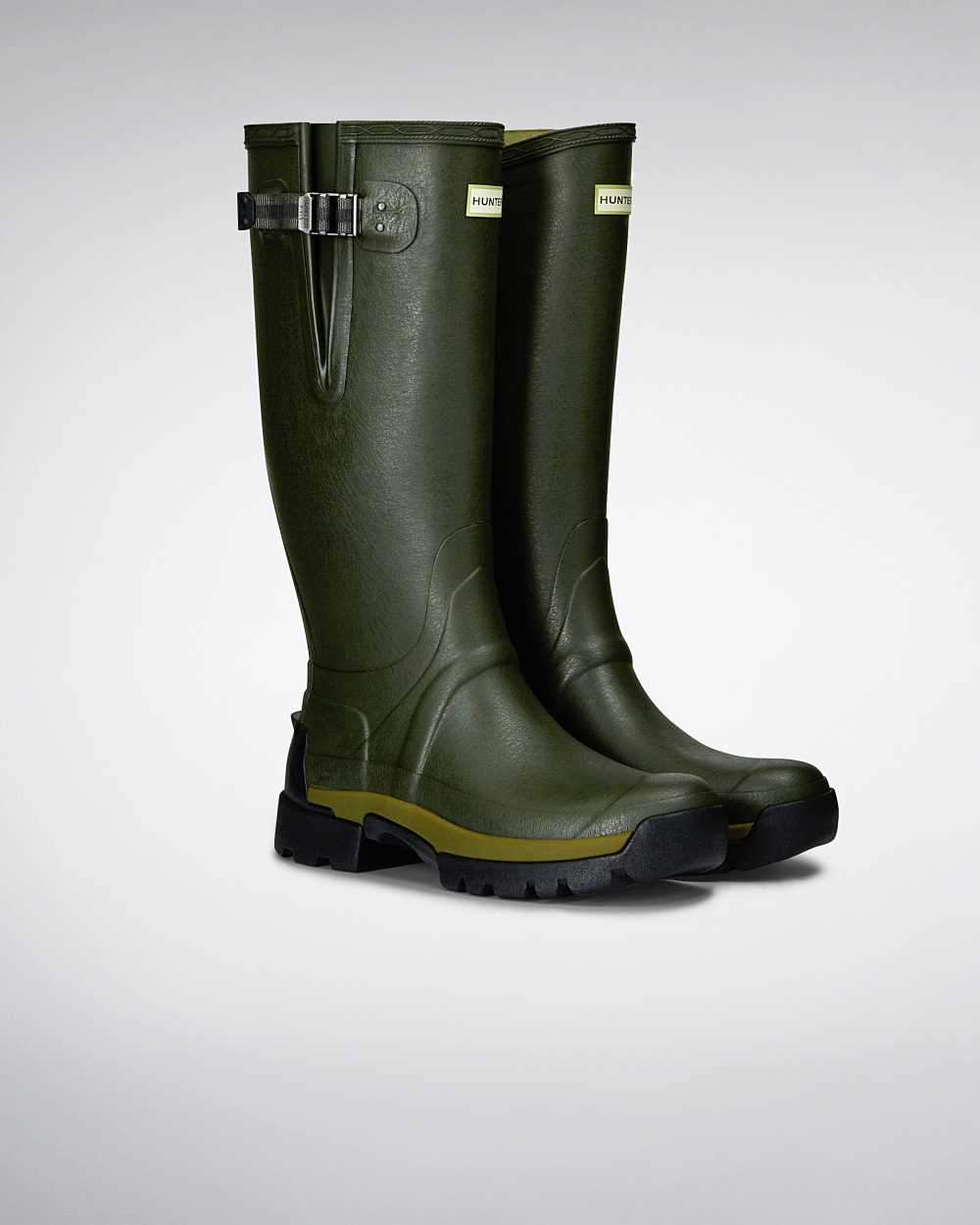 Hunter Balmoral Bamboo Carbon Men's Wellies NZ-00880R Dark Olive
